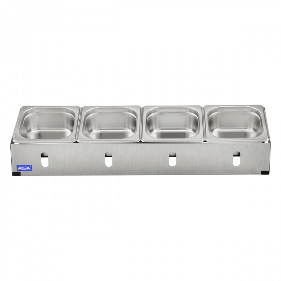 Condimentadora Pizzarola Inox 4 Cubas Inox Tampa Individual - Aisa